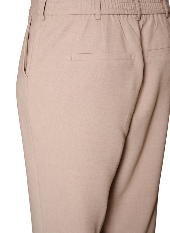 Taillierte Hose mit hoher Taille und gerader Passform, Beige, Packshot image number 3