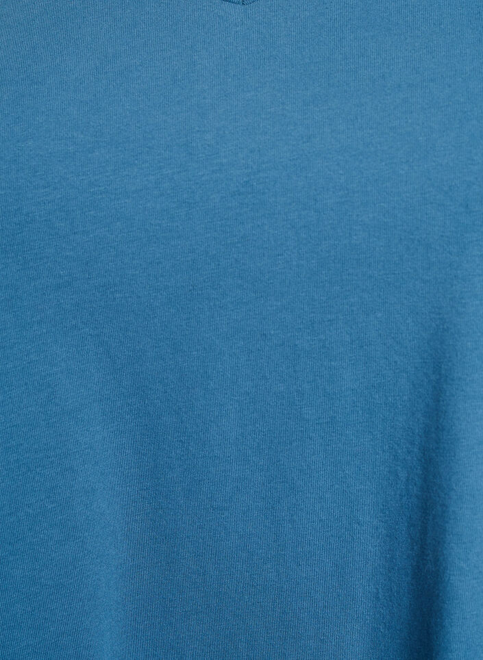 T-shirt Basic uni en coton, Gris bleut&eacute;, Packshot image number 2