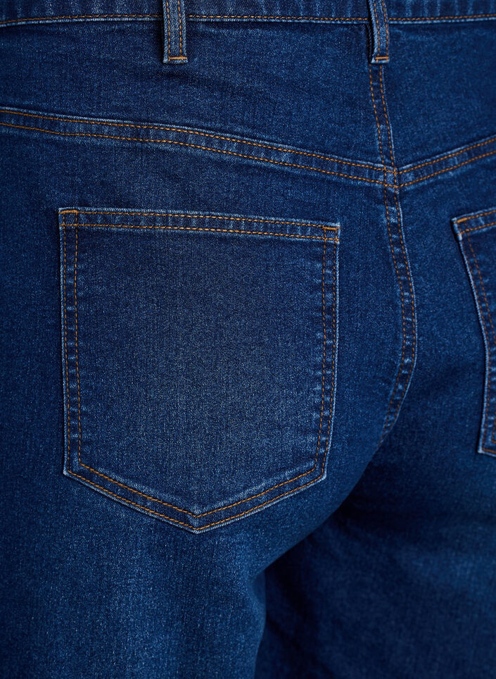 Locker sitzende Jeansshorts mit hoher Taille, Blau, Packshot image number 3