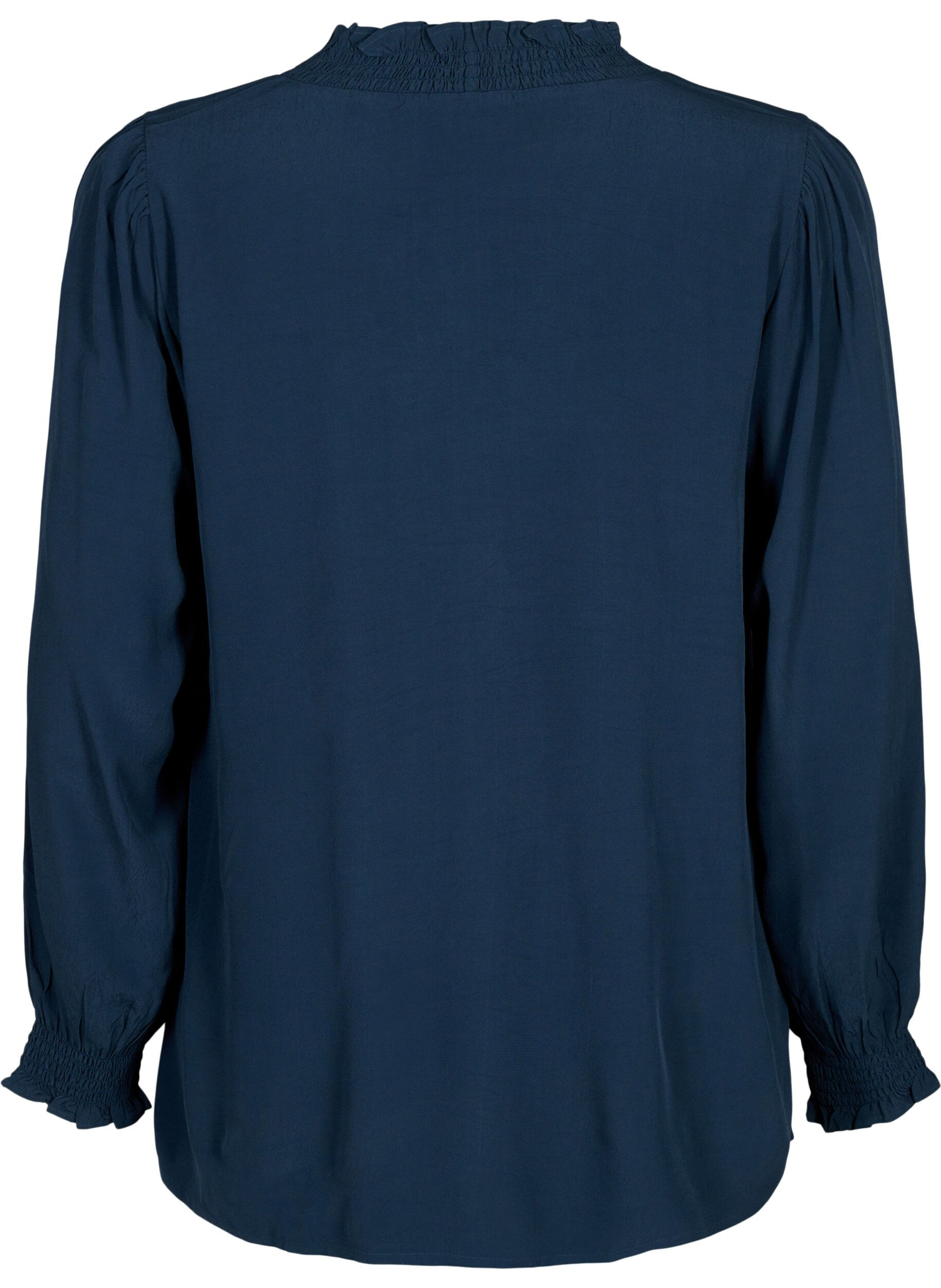 Zizzi Blouse &agrave; manches longues en viscose, Total Eclipse, Packshot image number 1