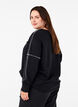 Sweat-shirt avec coutures contrastées, Black, Model image number 1