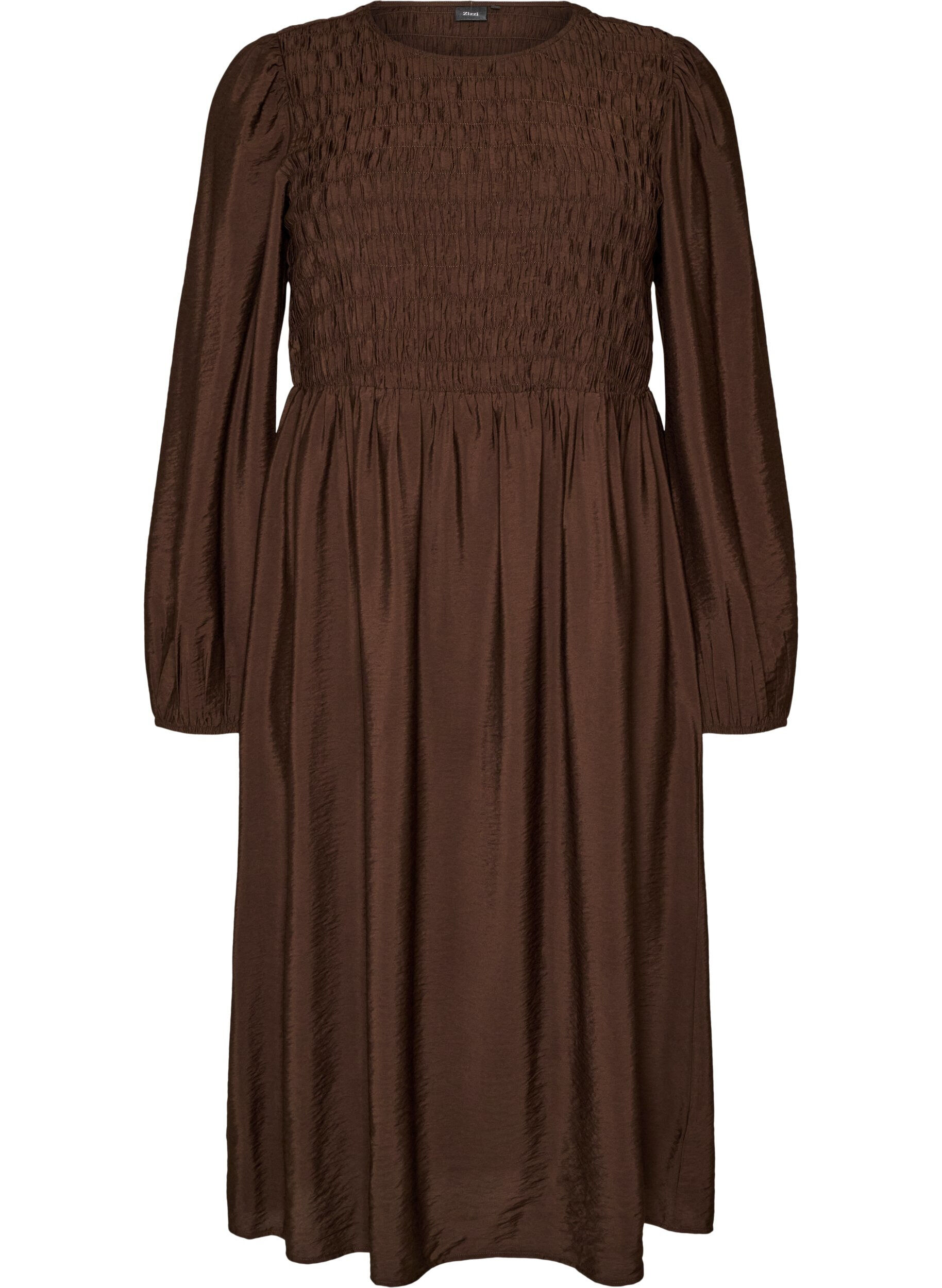 Midikleid aus Viskose mit Smock