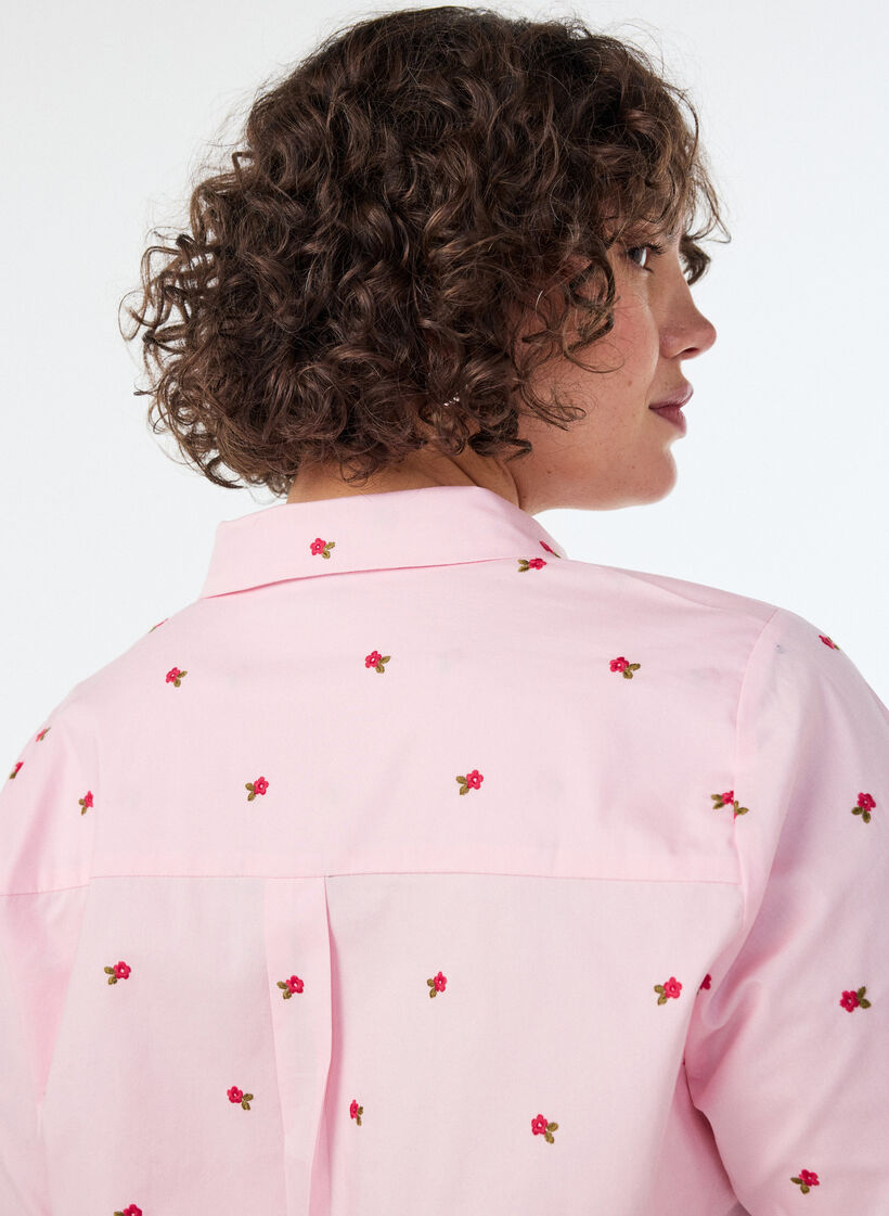Chemise avec cerises brod&eacute;es, Rose, Model image number 3