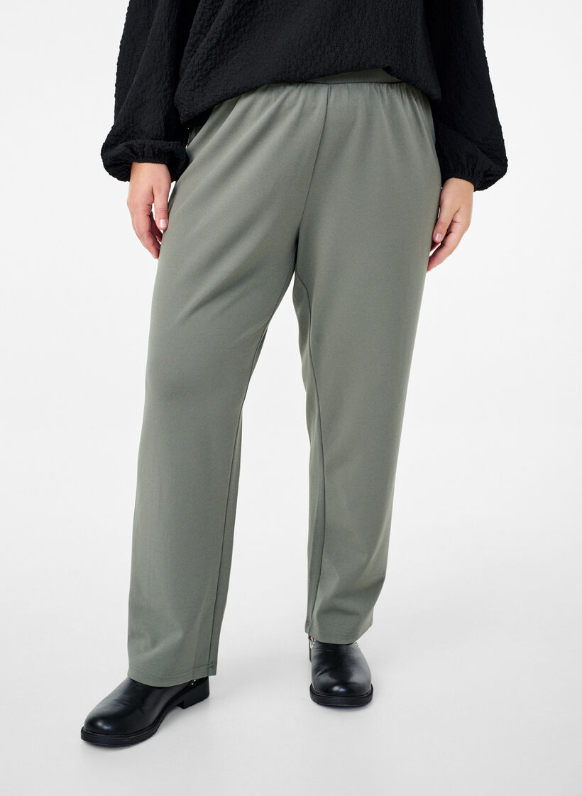 Pantalon &agrave; coupe droite, Gris, Model image number 2