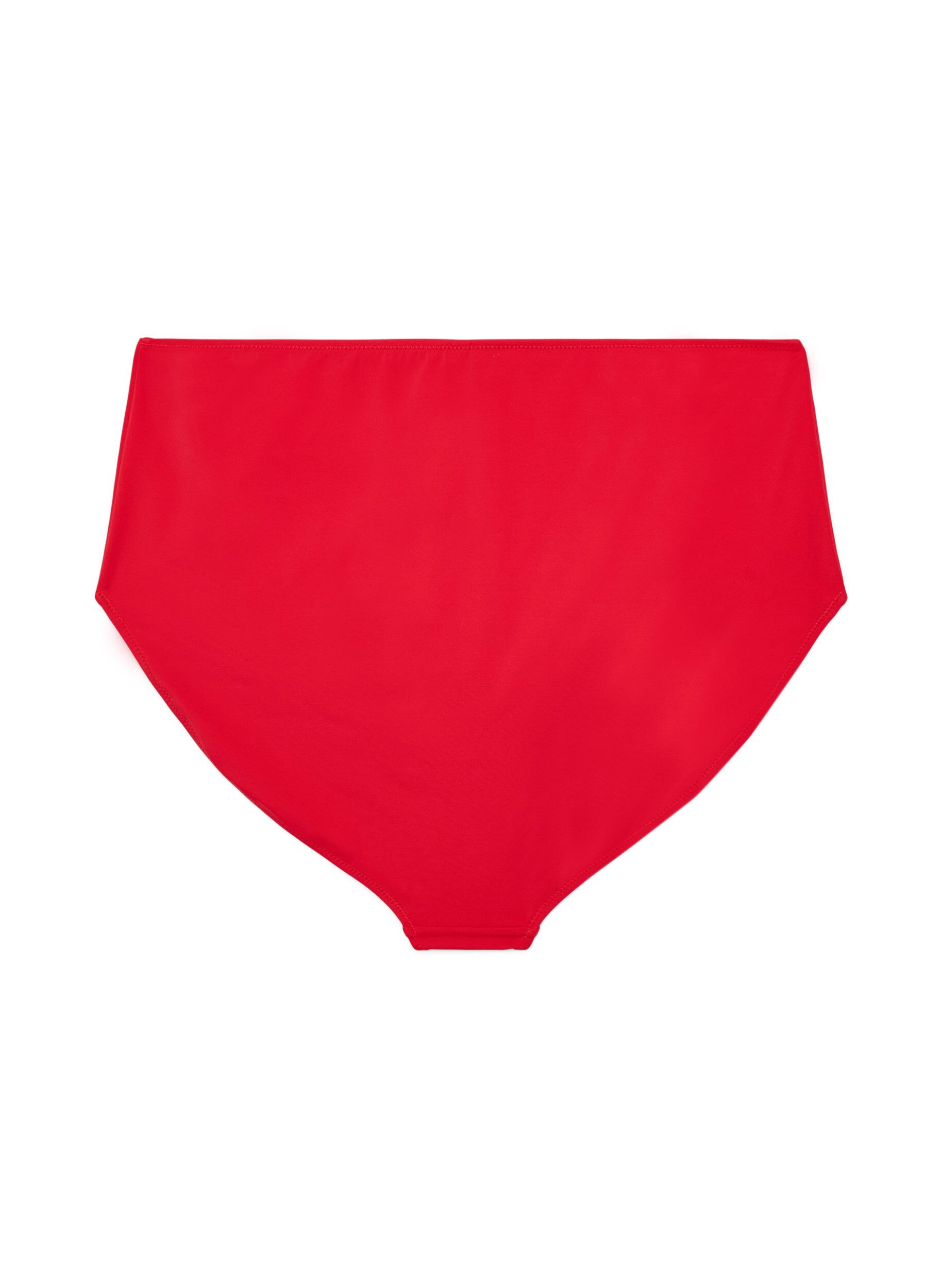 ZizziBas de bikini taille haute uni, Rouge, Packshot image number 1