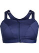 Sport-BH mit Vorderverschluss und hohem Halt, Blau, Packshot image number 0