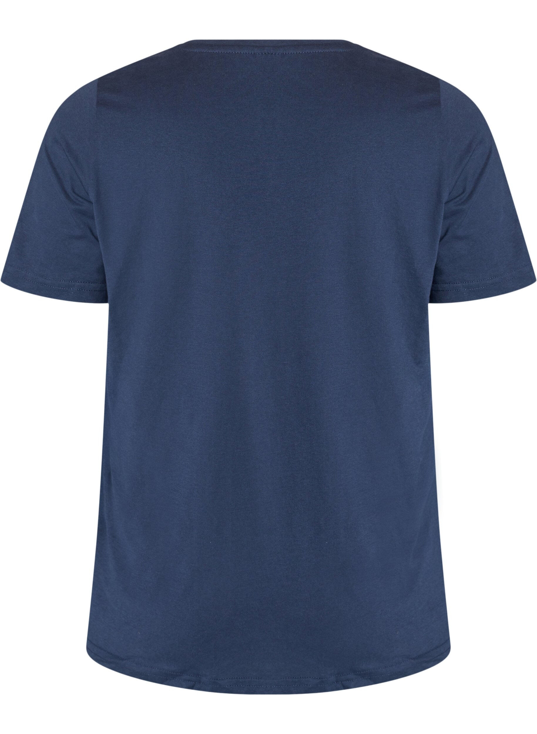 Zizzi T-Shirt mit Print, Blau, Packshot image number 1