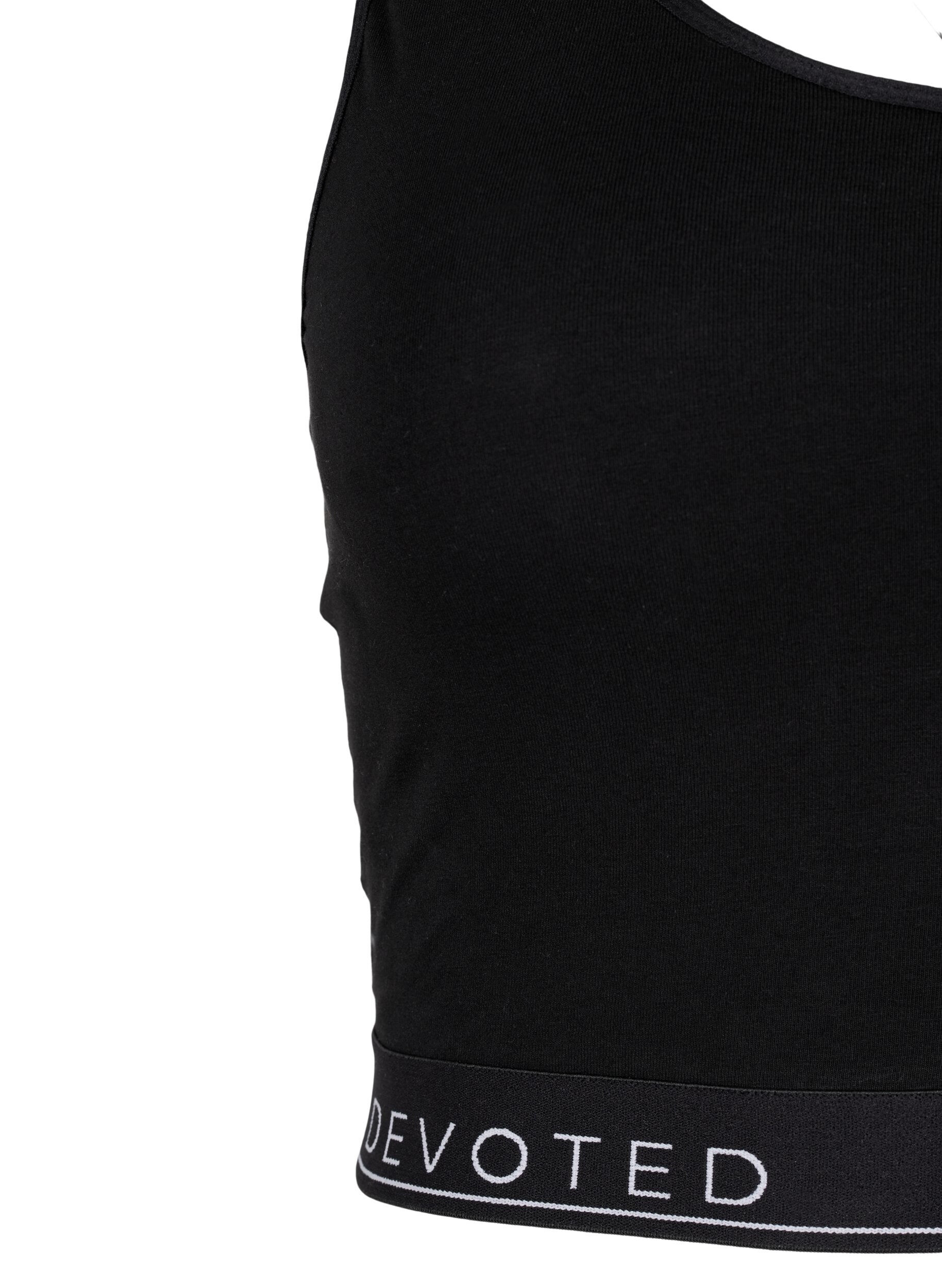 Zizzi Baumwoll-BH mit Rundhalsausschnitt, Black/Upper Font, Packshot image number 2