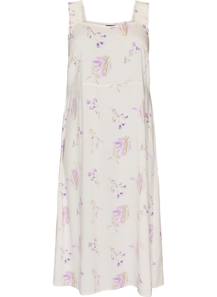 Robe d'&eacute;t&eacute; avec bretelles larges, Blanc, Packshot image number 0