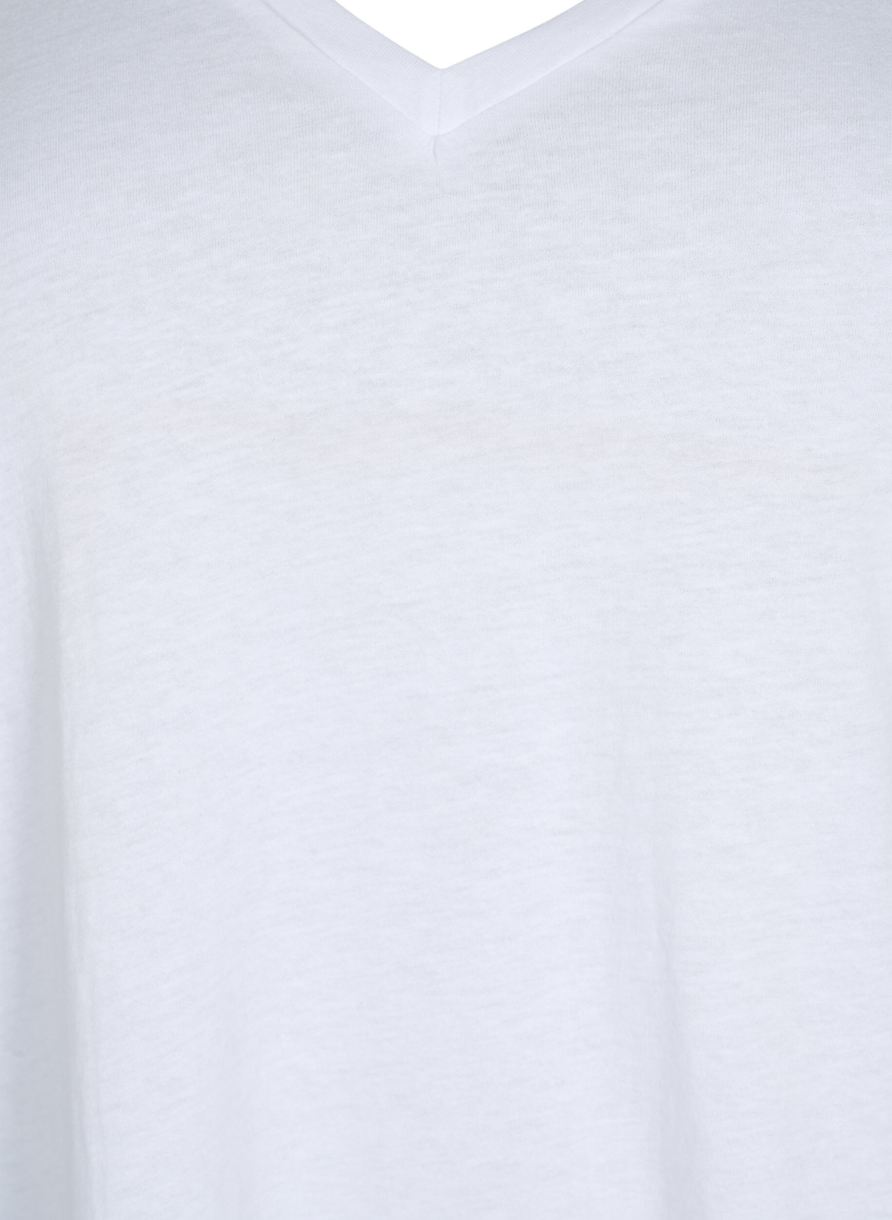 Zizzi 2er-Pack T-Shirts mit V-Ausschnitt, Bright White / Black, Packshot image number 2