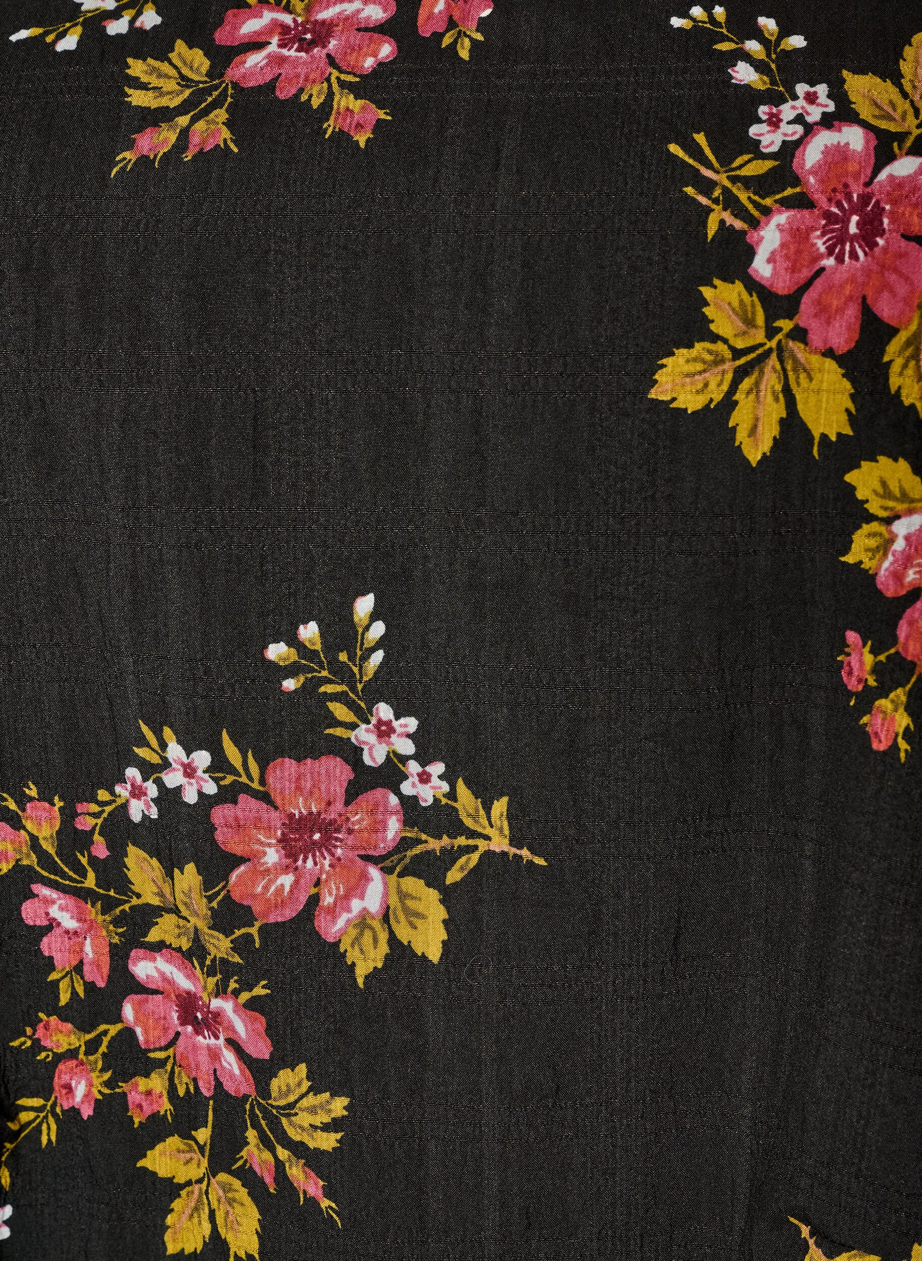 ZizziChemisier &agrave; manches longues avec imprim&eacute; floral, Noir, Packshot image number 2