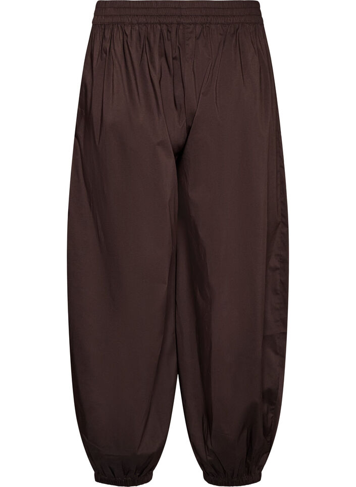 Pantalon ballon avec poches et ceinture &eacute;lastique, Marron, Packshot