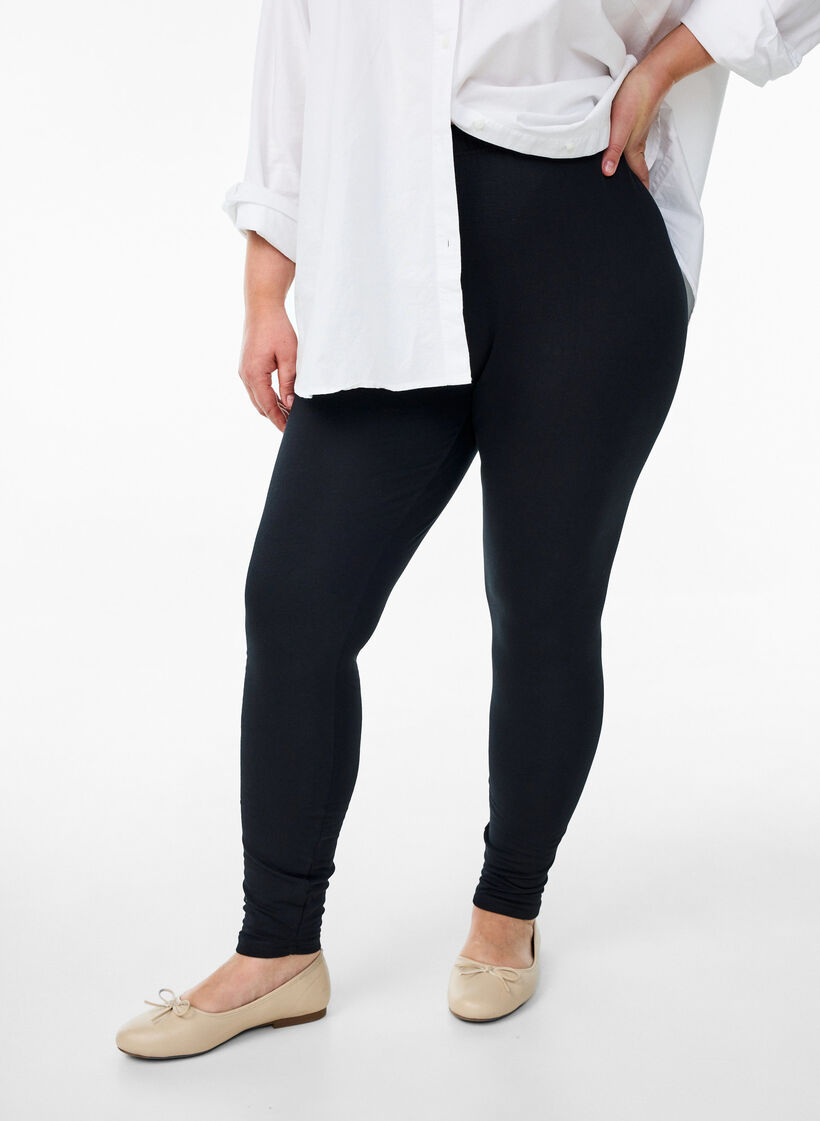 Leggings aus Baumwolle mit Futter, Schwarz, Model image number 0