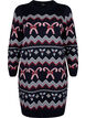 Strickkleid mit Weihnachtsmotiv und langen Ärmeln, Navy Blazer Comb, Packshot image number 0