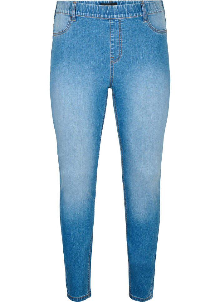Jeggings mit Rückentaschen, Blue denim, Packshot image number 0