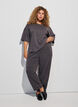 Pantalon barrel en jersey &agrave; taille haute, Gris anthracite, Model image number 0