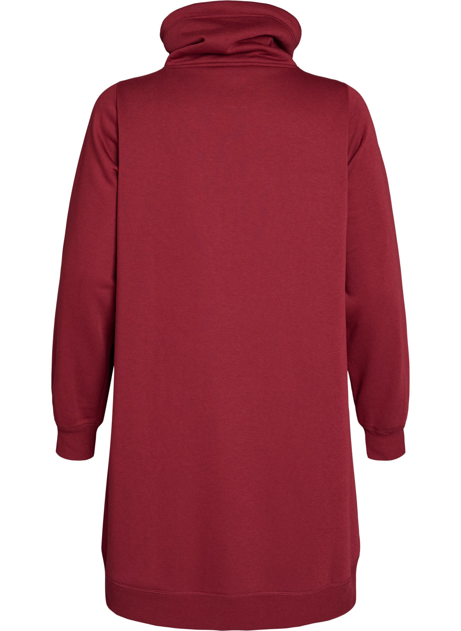 ZizziRobe sweat-shirt courte &agrave; col montant et poches, Bordeaux, Packshot image number 1