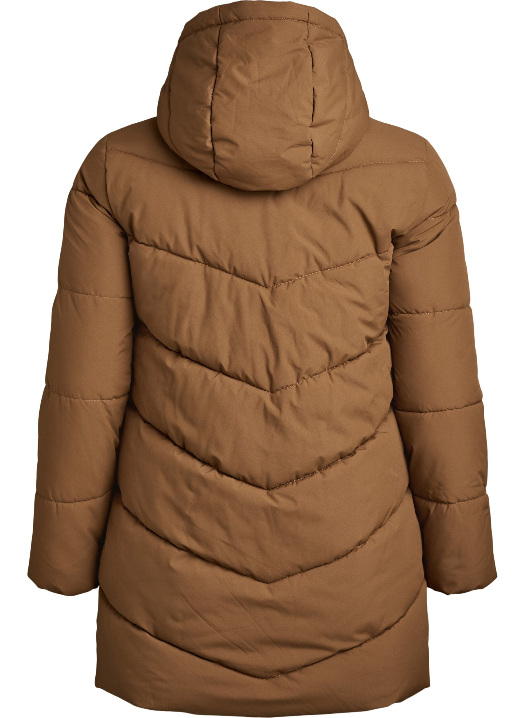 ZizziDoudoune mi-longue avec capuche, Camel, Packshot image number 1