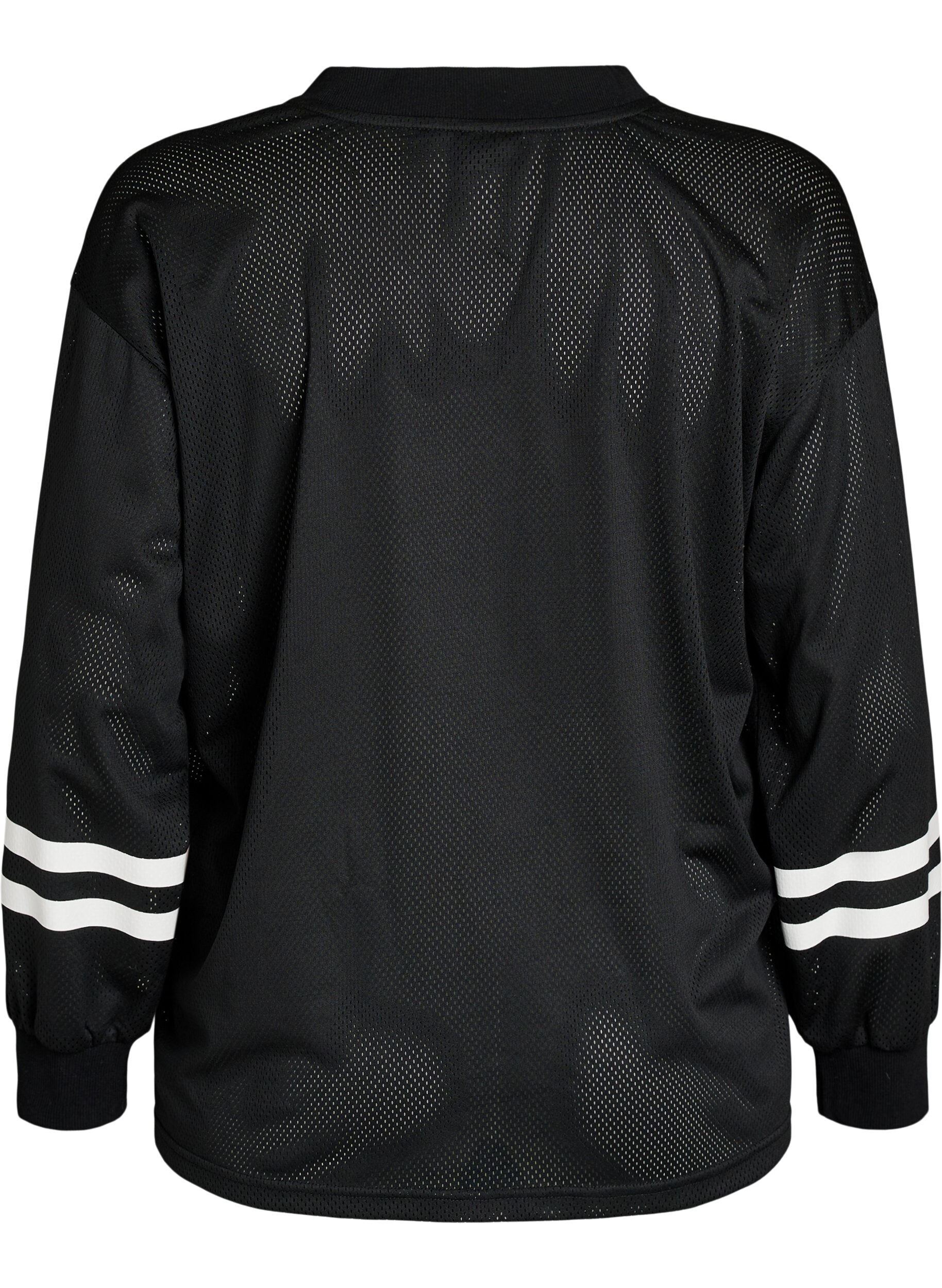ZizziHaut sportif en maille avec imprim&eacute; texte, Noir, Packshot image number 1