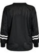 Haut sportif en maille avec imprim&eacute; texte, Noir, Packshot image number 1