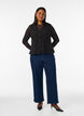 Top sans manches &agrave; texture ondul&eacute;e et fermeture boutonn&eacute;e, Noir, Model image number 1