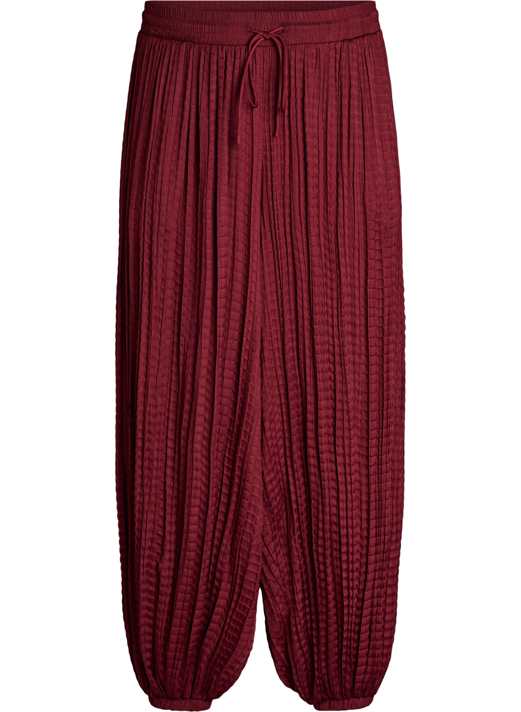 ZizziBallonhose mit Struktur und elastischem Bund, Rot, Packshot image number 0