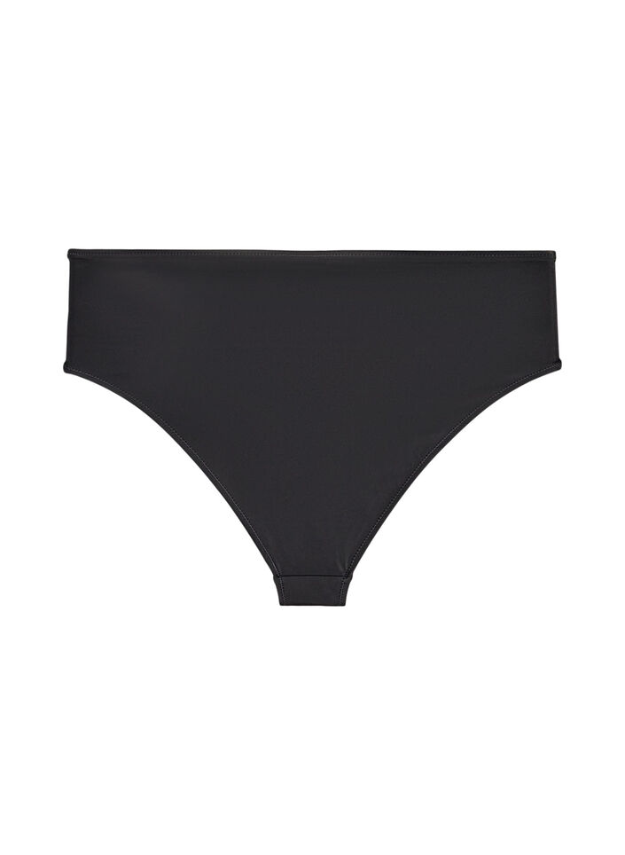 Bas de bikini Tai taille haute avec d&eacute;tail dor&eacute;, Noir, Packshot image number 1