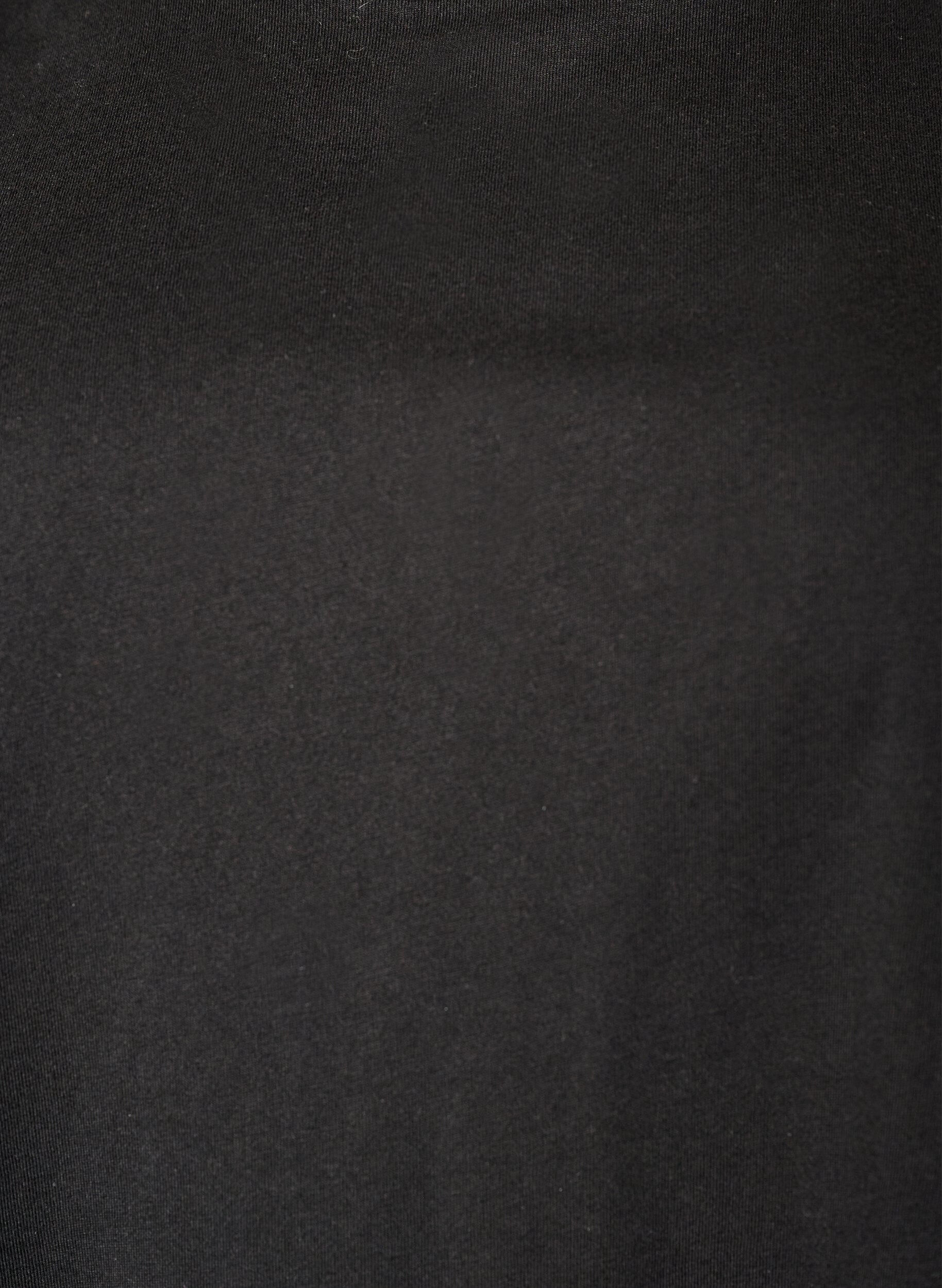 ZizziT-shirt avec ourlet asym&eacute;trique en dentelle, Noir, Packshot image number 2