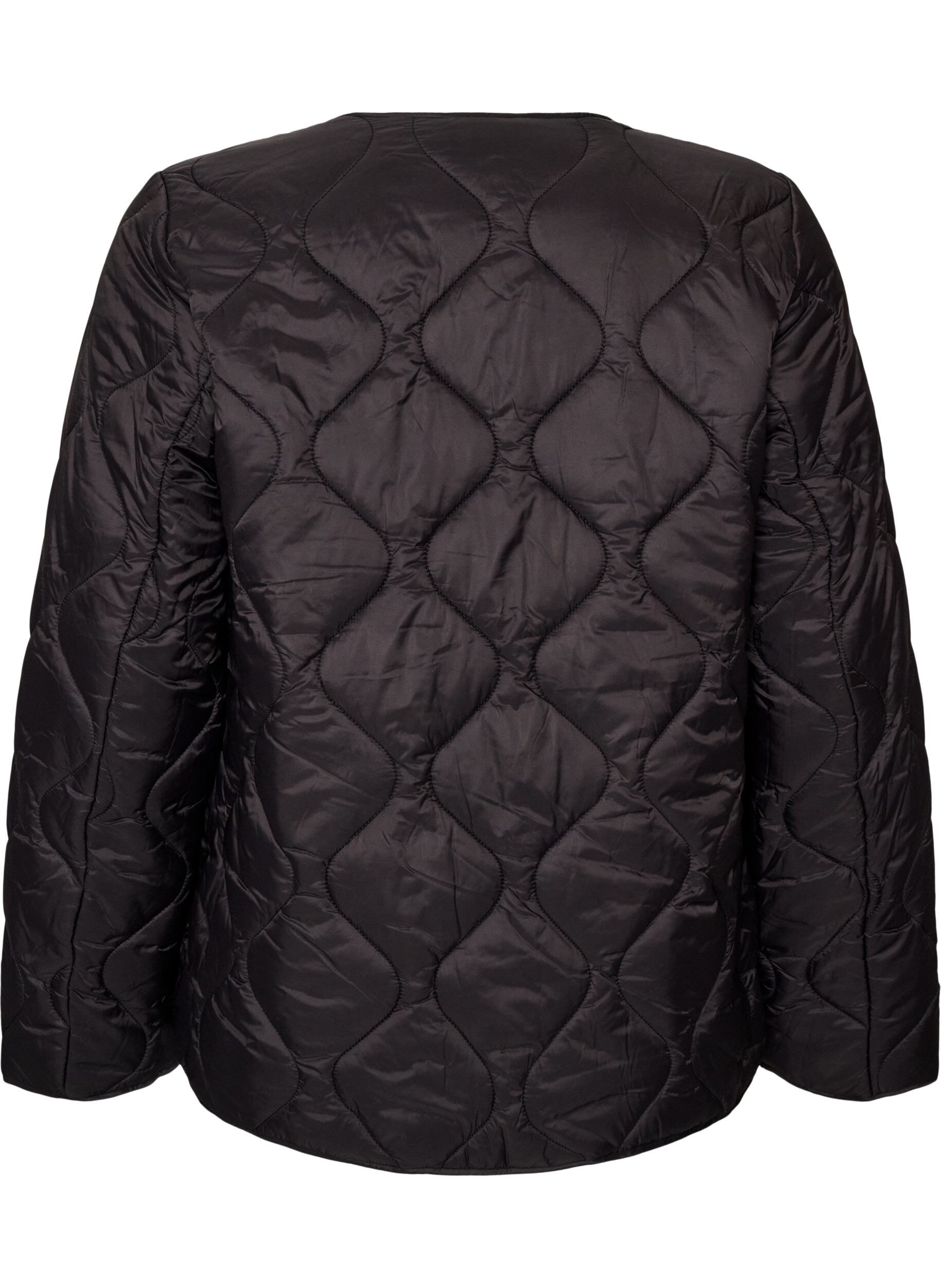 ZizziVeste matelass&eacute;e avec boutons-pression et col rond, Noir, Packshot image number 1