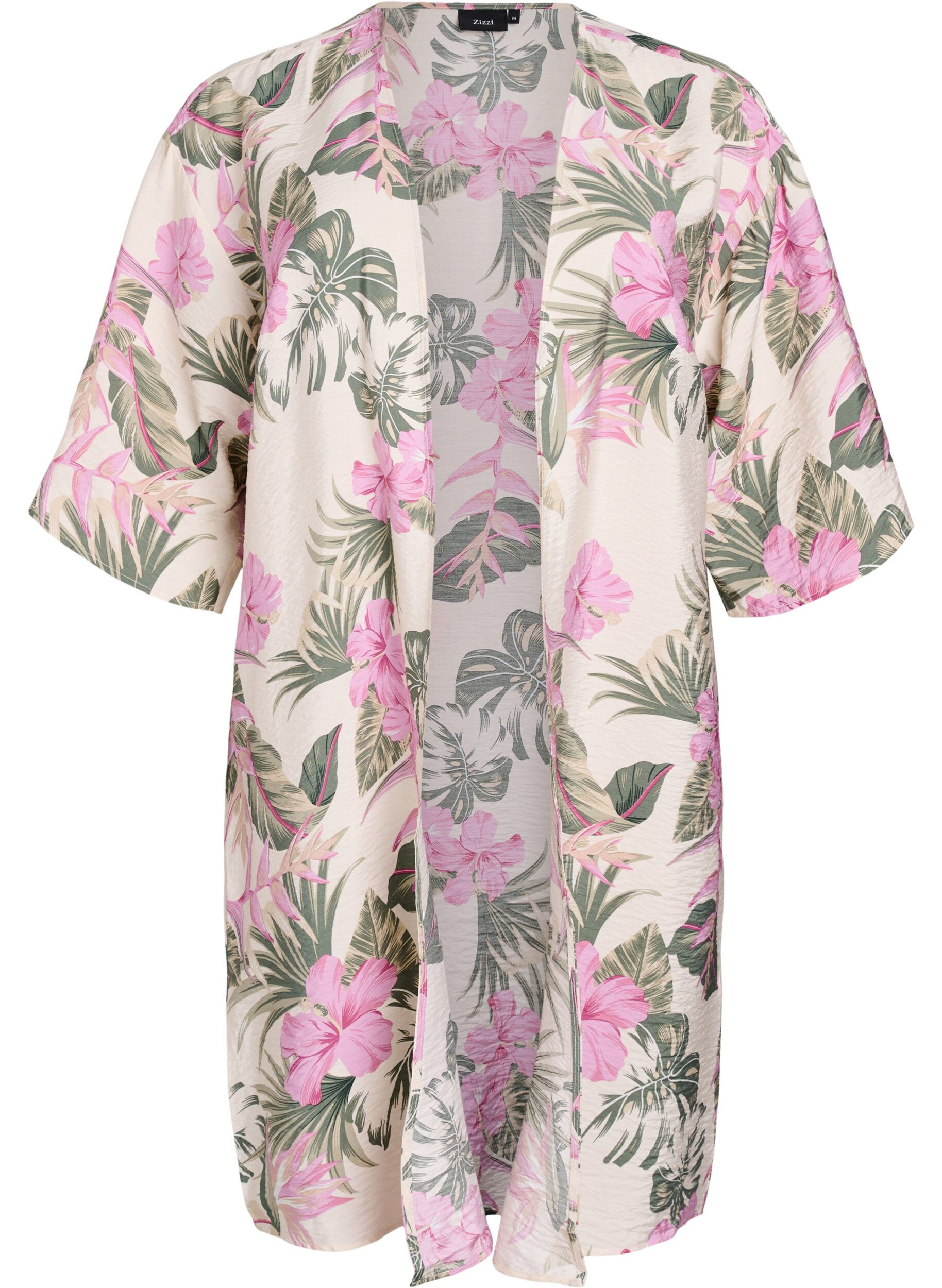 ZizziKimono en viscose avec manches 3/4, Vanille, Packshot image number 0