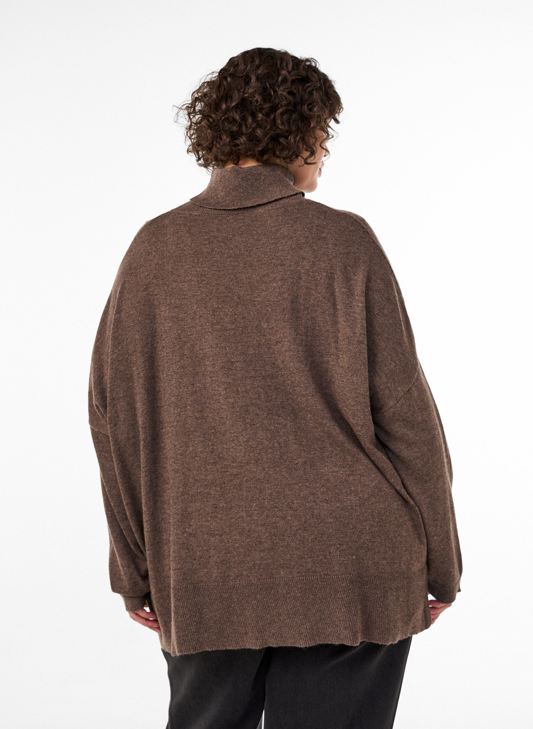 ZizziRollkragenpullover mit lockerer Passform, Braun, Model image number 2