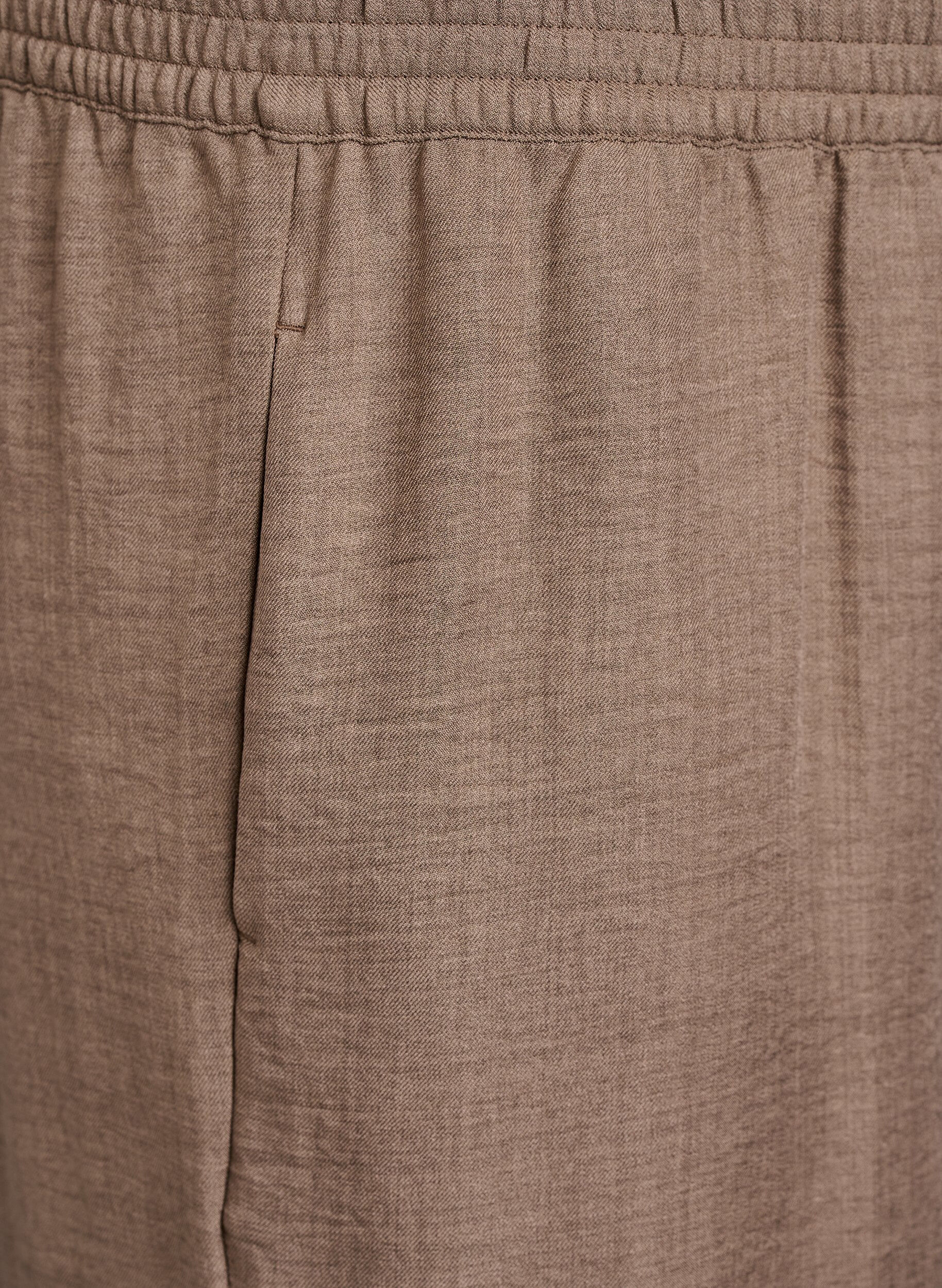 ZizziPantalon ample avec ceinture &eacute;lastique et poches, Marron, Packshot image number 2