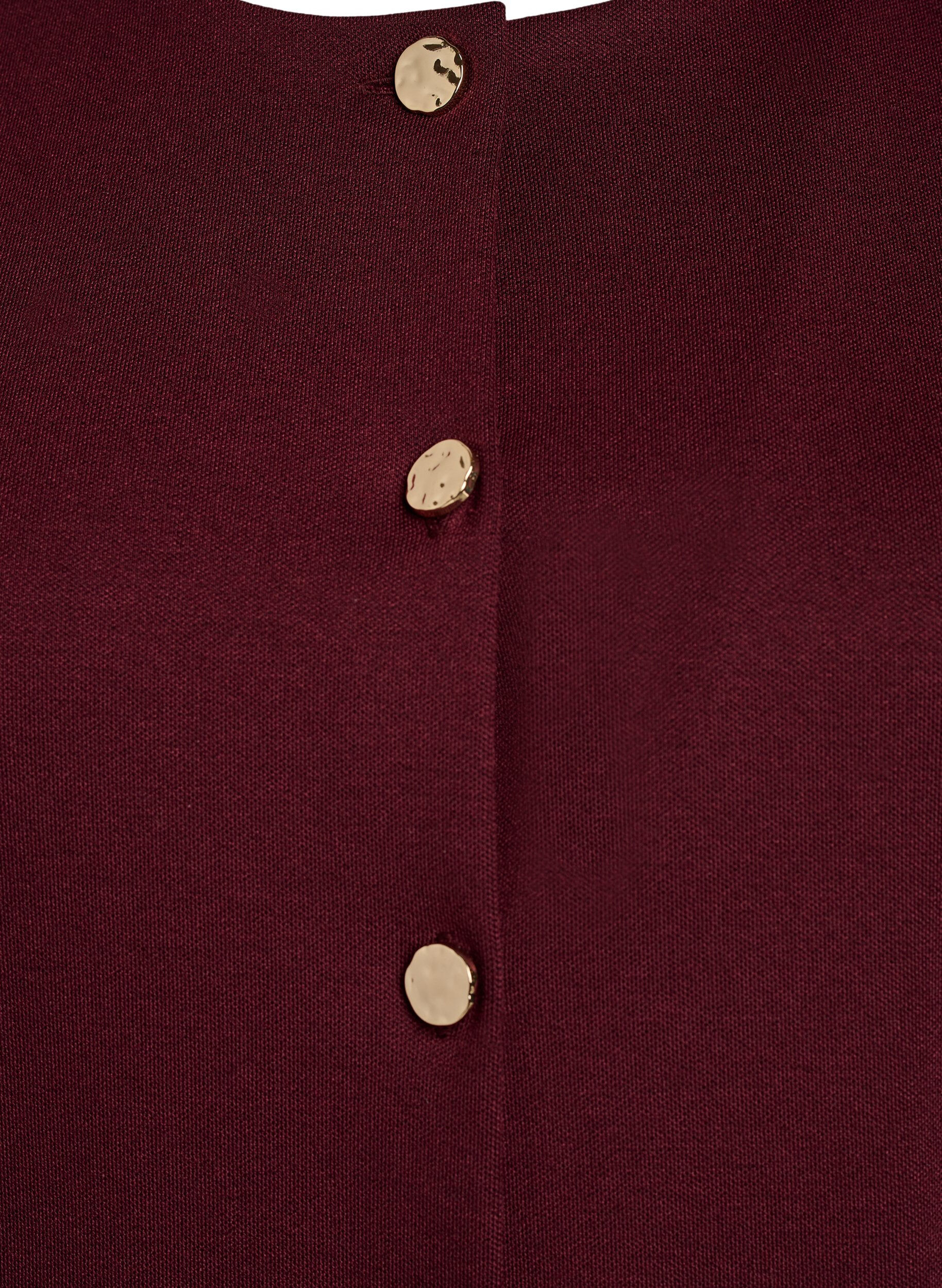 Zizzi Blouse sans manches avec boutons d&eacute;coratifs, Bordeaux, Packshot image number 2