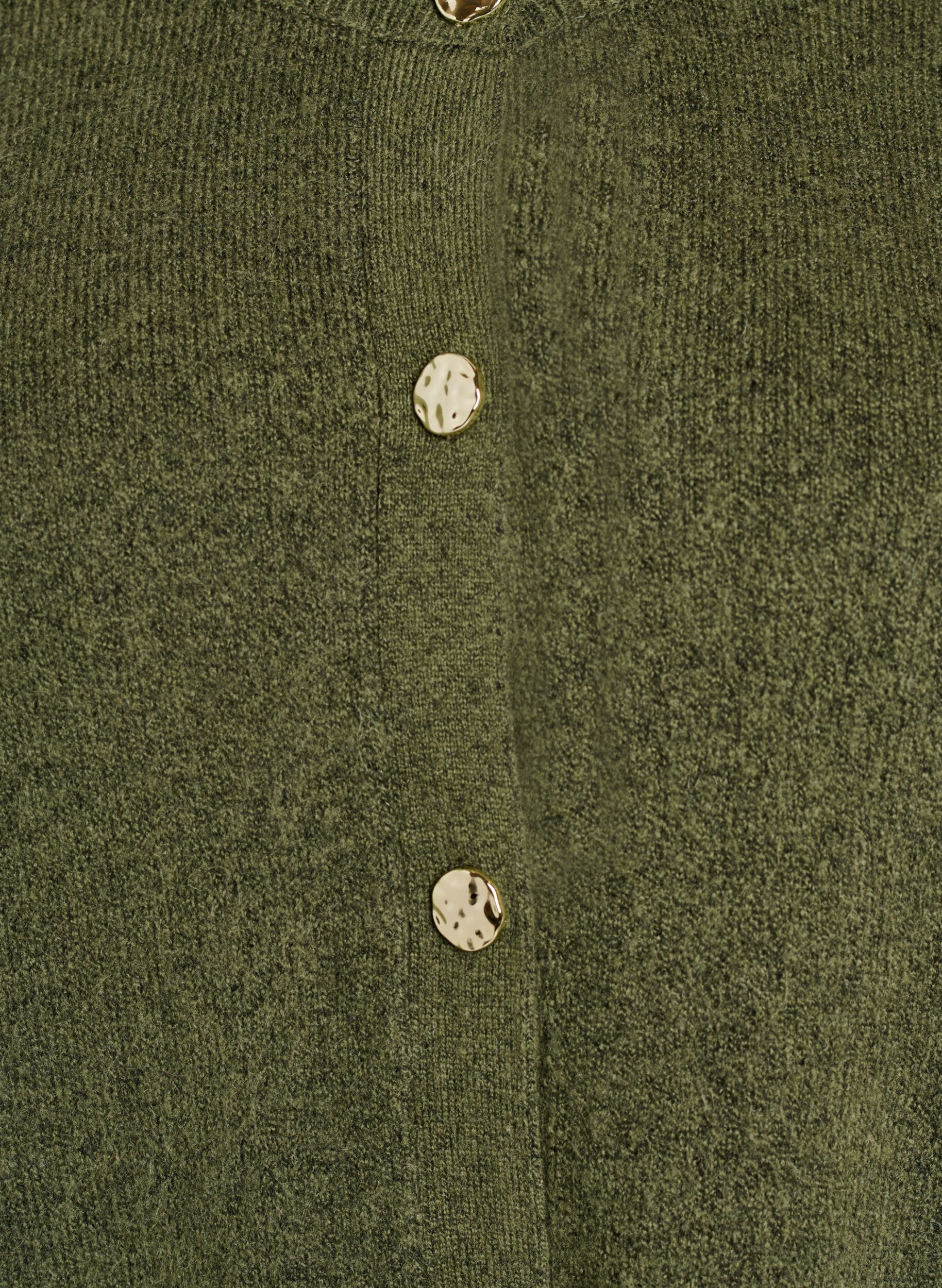 ZizziCardigan en maille douce avec boutons dor&eacute;s, Vert fonc&eacute;, Packshot image number 2
