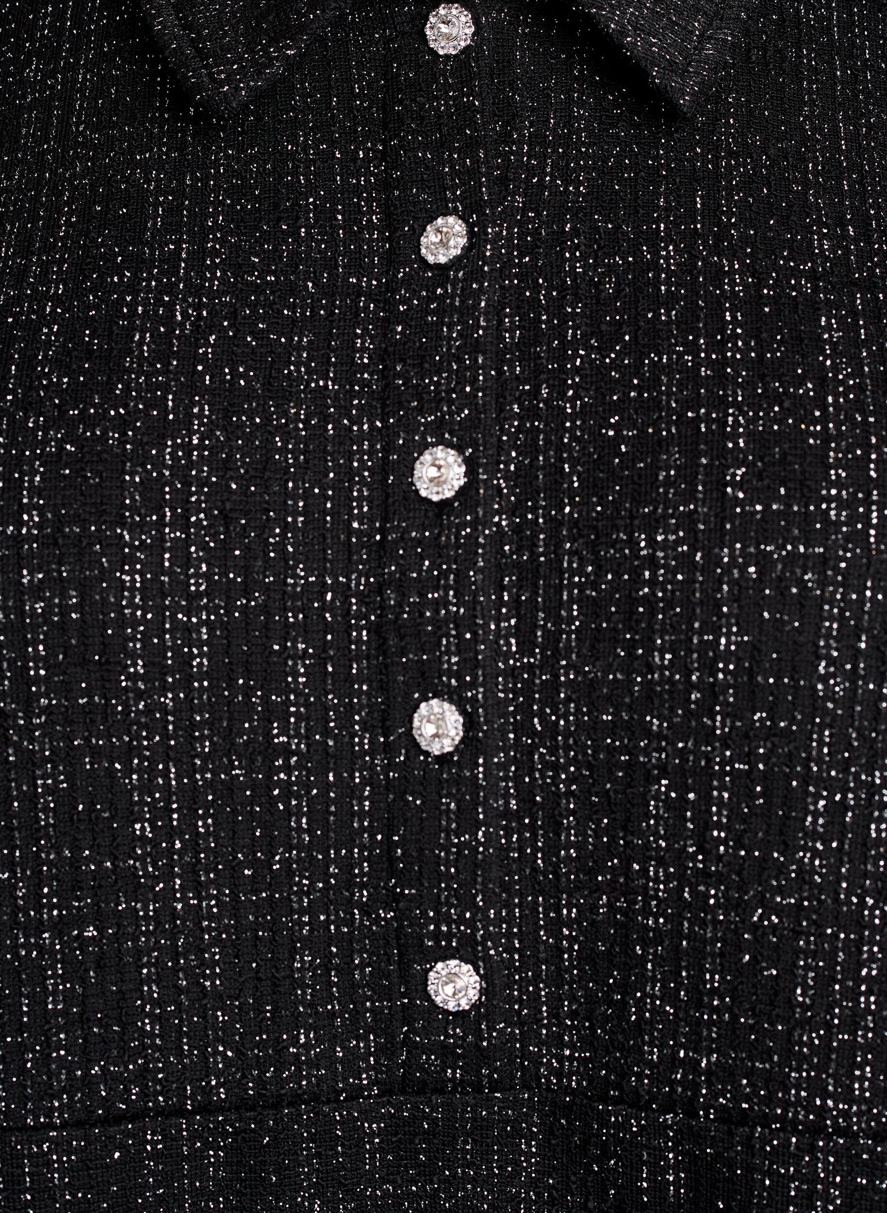 ZizziRobe courte en boucl&eacute; avec boutons d&eacute;coratifs, Noir, Packshot image number 2