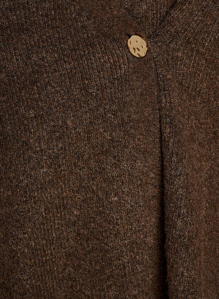 Cardigan en maille avec une fermeture asym&eacute;trique, Marron, Packshot image number 2