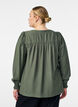Blouse en viscose avec smock et détails froncés, Vert, Model image number 2