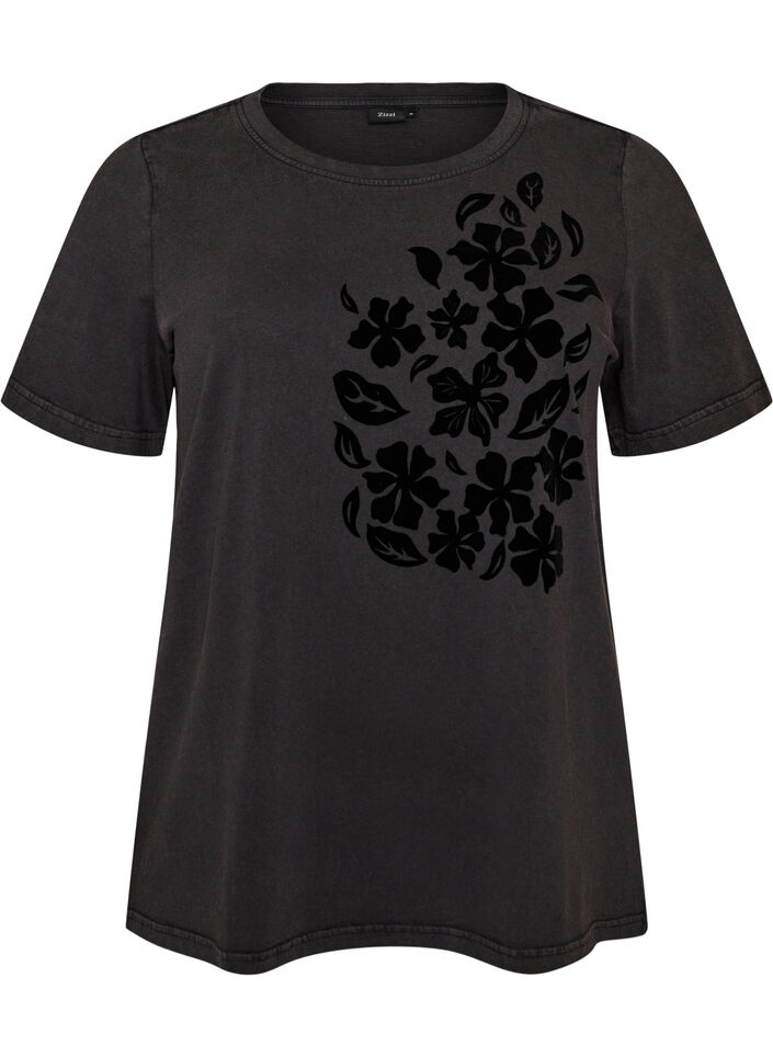 T-Shirt aus Bio-Baumwolle mit Print, Grau, Packshot image number 0
