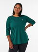 Sports top with 3/4 sleeves, Vert fonc&eacute;, Model image number 0