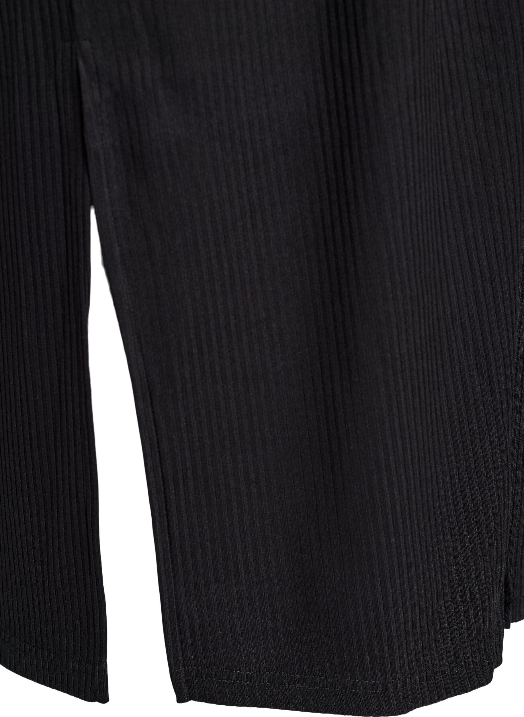 Zizzi Maxikleid aus Jersey mit Kragen und kurzen &Auml;rmeln, Schwarz, Packshot image number 3