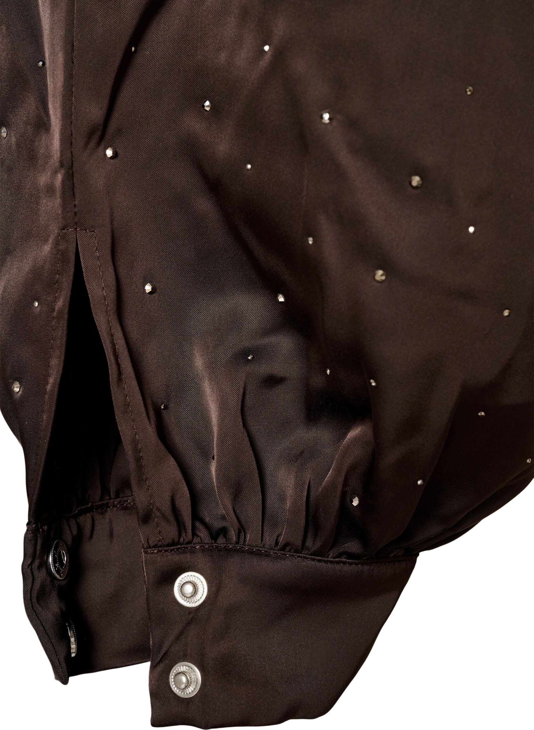 ZizziPantalon ballon en satin avec strass, Marron, Packshot image number 3