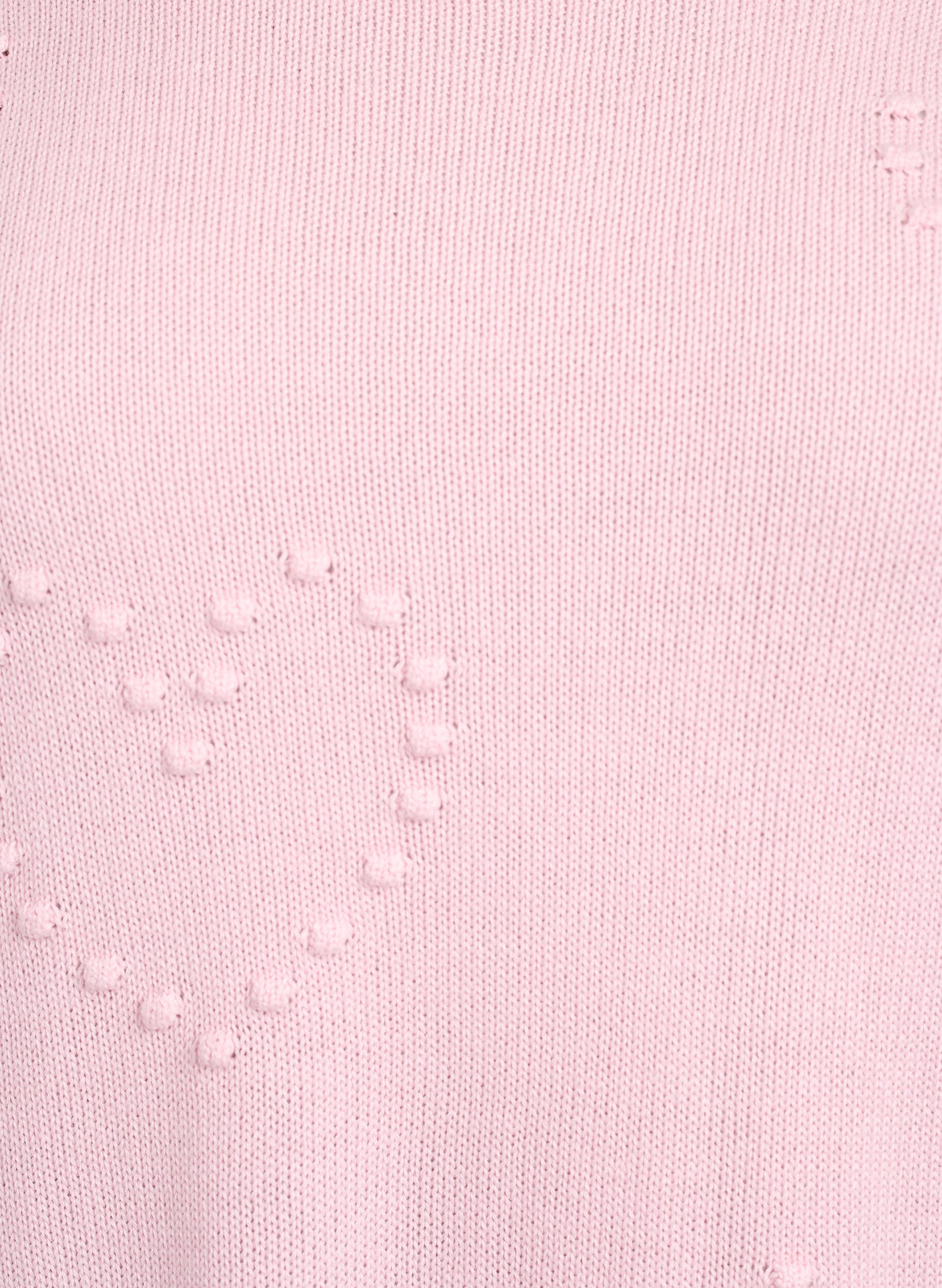 Zizzi Lockere Strickbluse mit Herzmuster, Pink, Packshot image number 2