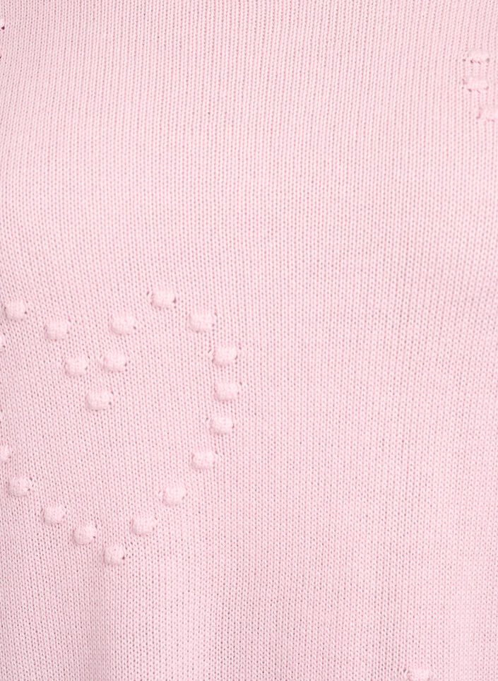 Blouse ample en maille à motif cœurs, Rose, Packshot image number 2