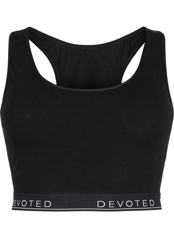 Soutien-gorge en coton à encolure ronde, Black/Upper Font, Packshot image number 0