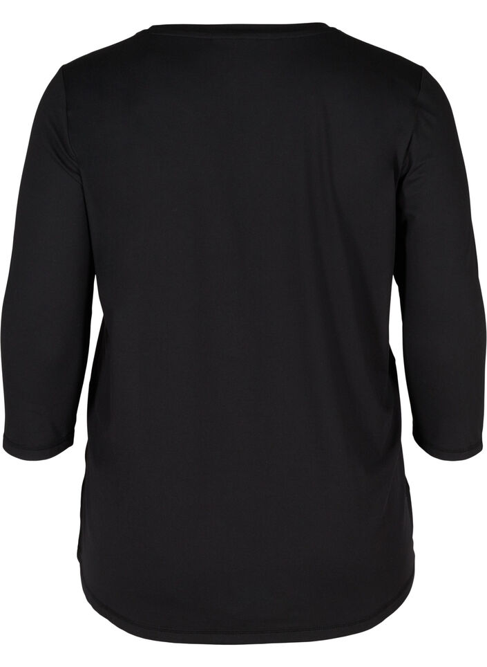 Blouse d'entra&icirc;nement &agrave; manches 3/4, Noir, Packshot image number 1
