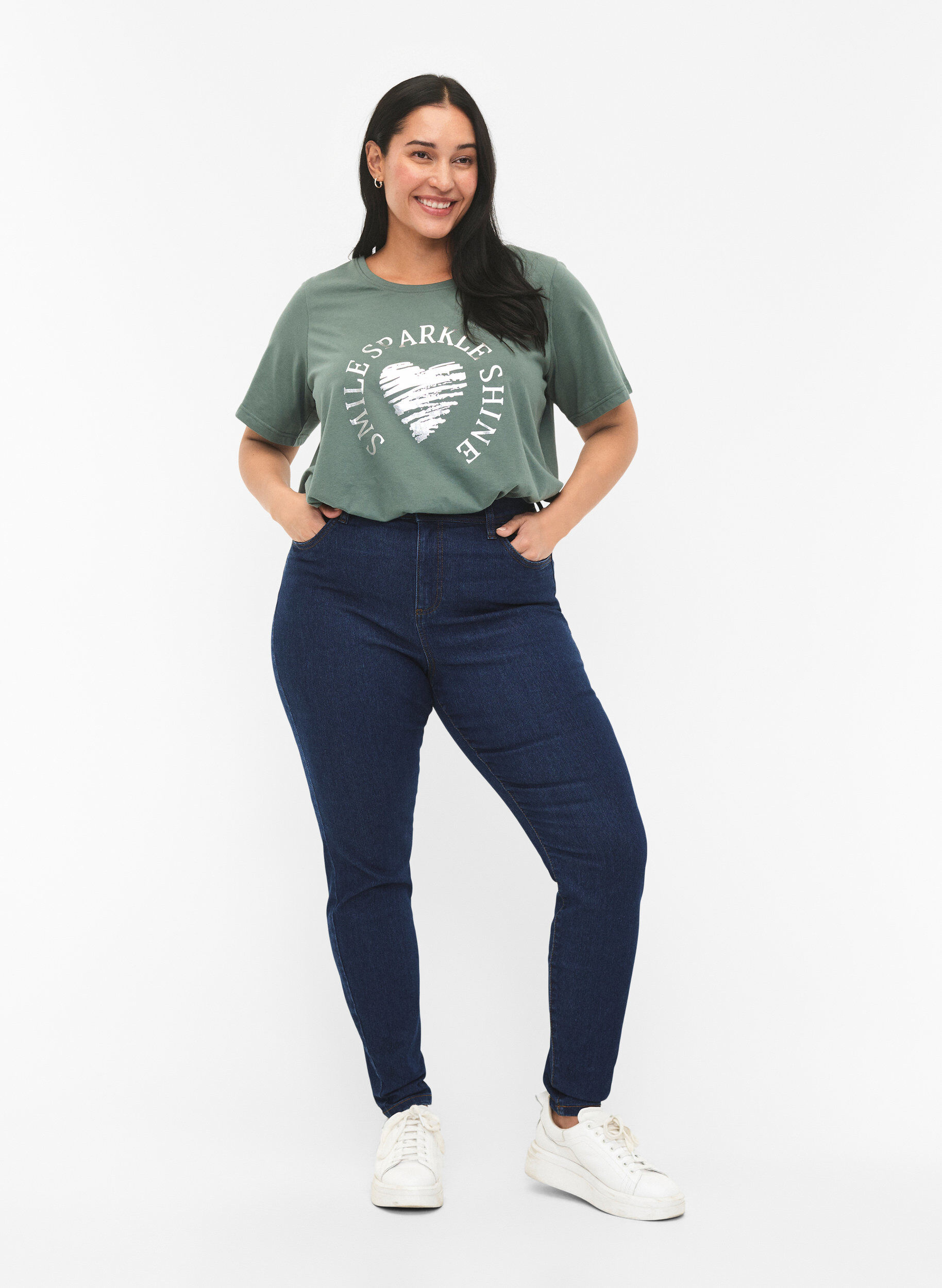 Jeans mit Super Slim Fit, Blau, Model