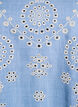 Bluse mit Broderie-Anglaise und kurzen Puffärmeln, Blau, Packshot image number 2