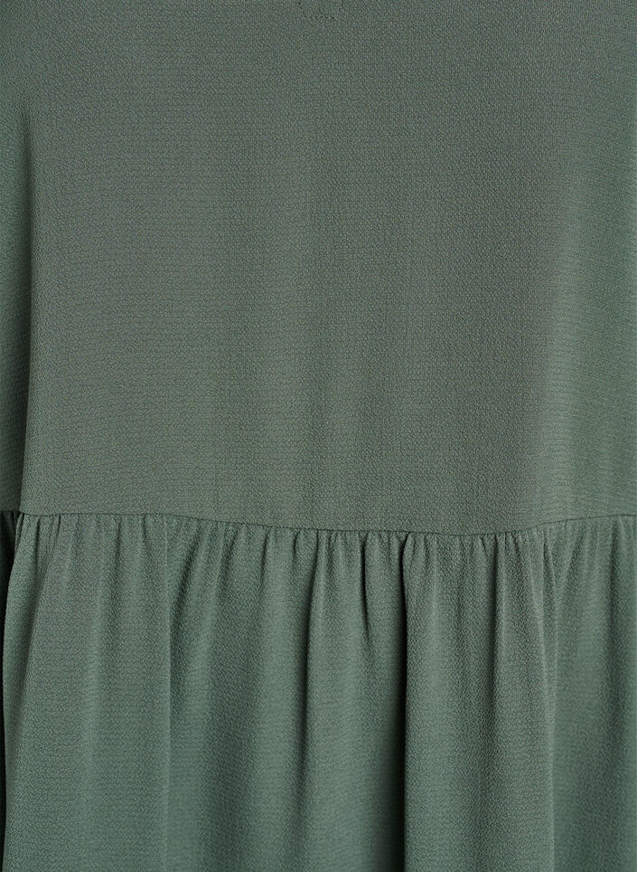 Kurzarmkleid in A-Linienform mit Schnittlinien, Gr&uuml;n, Packshot image number 2