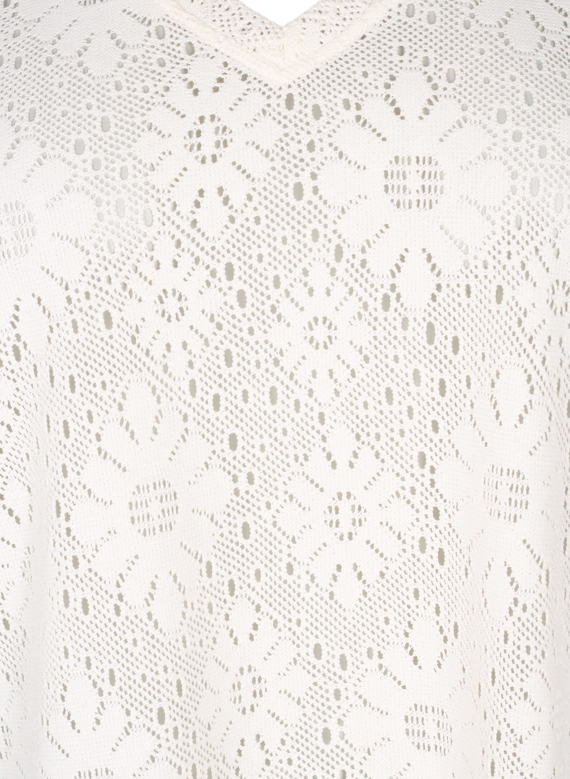 Zizzi Chemisier avec un motif ajour&eacute; et des manches courtes, Beige, Packshot image number 2