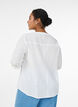 Hemdbluse aus Baumwolle mit V-Ausschnitt, Wei&szlig;, Model image number 2